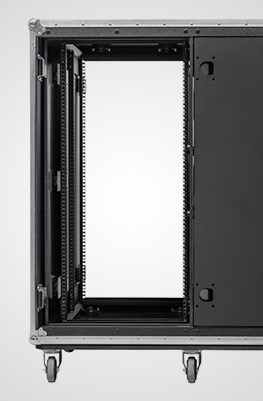 16U Double Rack Case with Sliding Slam Lid Doors