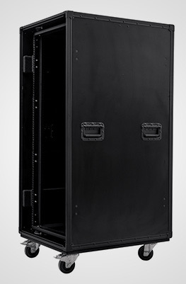 28U Slam Lid Rack Case with Wheels