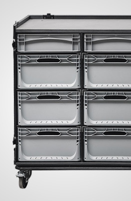 Hospitality Flight Case with Worktop Space & Euro Containers