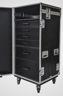 6 Drawer Crew Tool Flight Case with Front & Top Hinged Lids