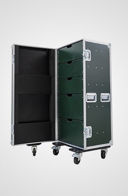 5 Drawer Universal Production Flight Case in Green