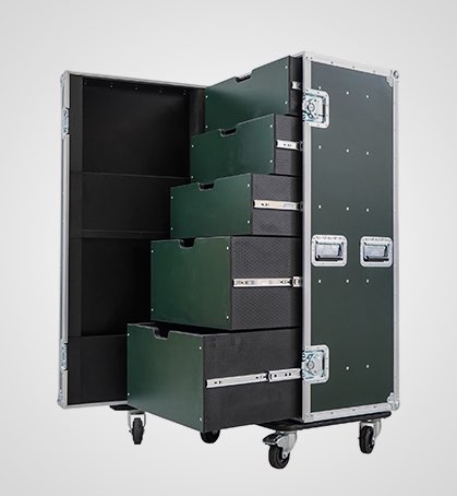 5 Drawer Universal Production Flight Case in Green