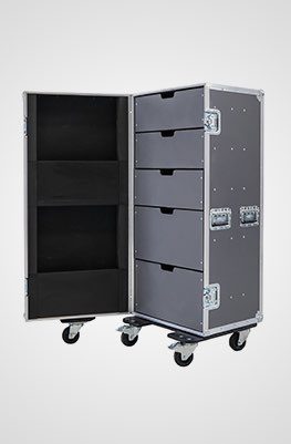 5 Drawer Universal Production Flight Case in Grey