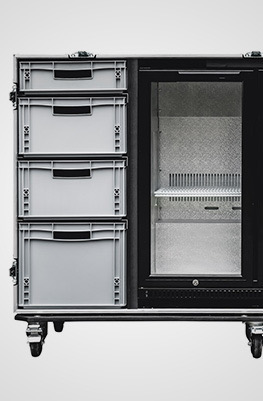 Hospitality Flight Case with Euro Drawers and Double Fridge