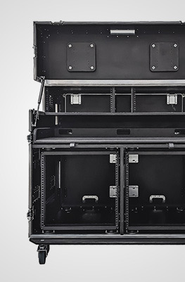 Mobile Production Flight Case with Rear Slam Lids & 10U Racks