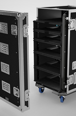 PTS 120 Cabinet Flight Case with Sliding Doors for Alupro Aluminium Racks