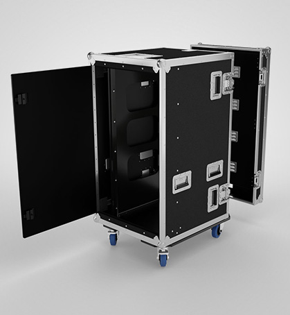 PTS 120 Cabinet Flight Case with Sliding doors for Alupro Aluminium Racks