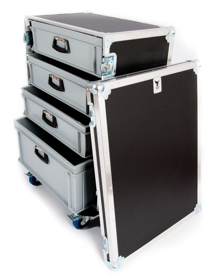 Large Production Tech Flight Case with 4 Drawers NSP Cases
