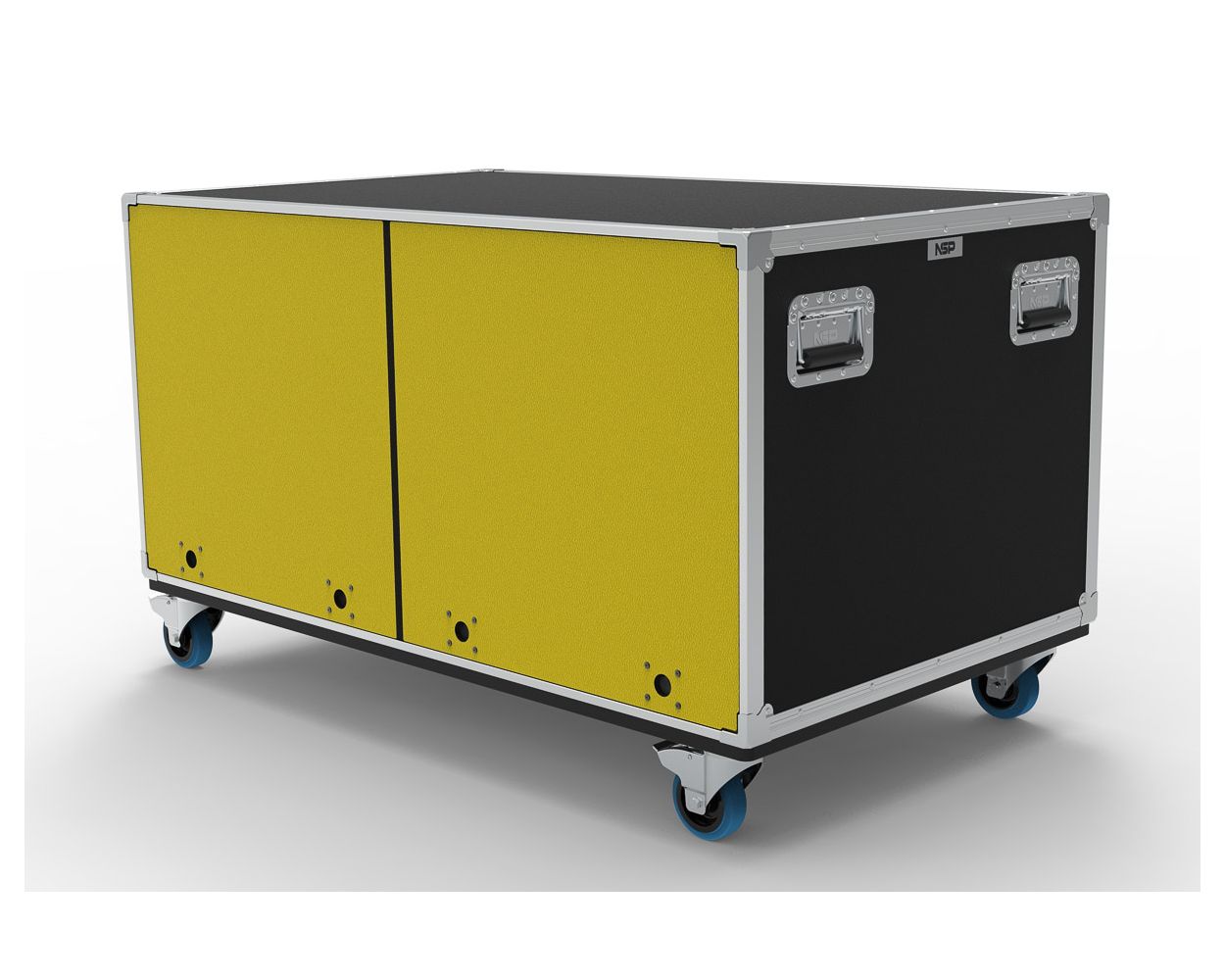 12U Double Width Slide & Slam Rack Case with Wheels | NSP Cases