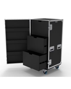 3 Drawer Universal Production Flight Case with Hinged Lid