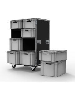 8 Drawer Double Width Euro Container Flight Case