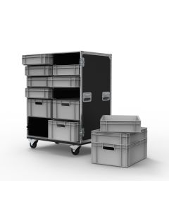 12 Drawer Double Width Euro Container Flight Case