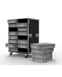 16 Drawer Double Width Euro Container Flight Case