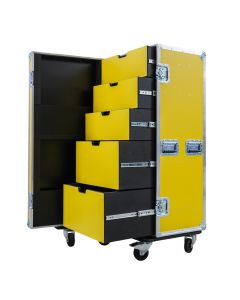 5 Drawer Universal Production Flight Case in Yellow