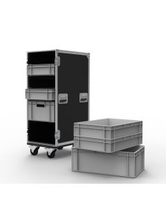 6 Drawer Euro Container Flight Case