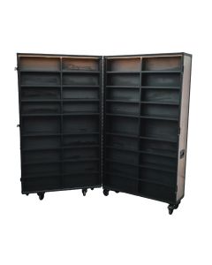 Retail Display Flight Case with Slat Wall in Black
