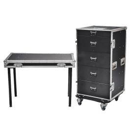 5 Drawer Universal Tech Flight Case with Side Table | NSP Cases